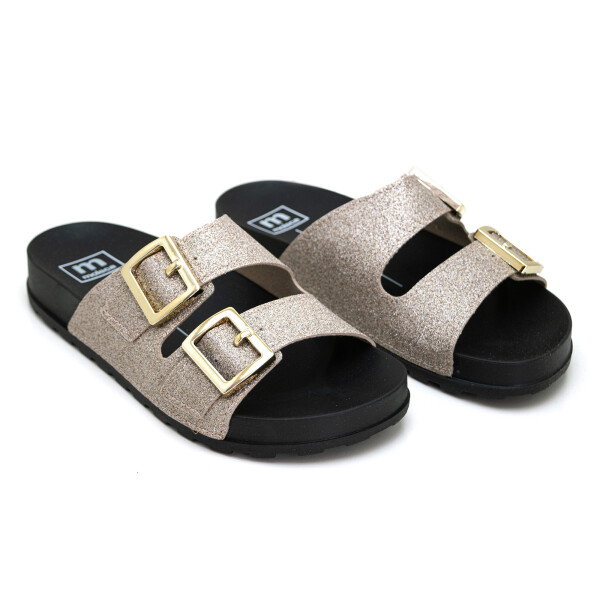 Sandalias Moleca Zuecos de Mujer - 5436.401-13251 Dorado-negro