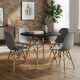 Juego de comedor Con Mesa Circular de 80cm + 4 Sillas Eames Gris/Negro