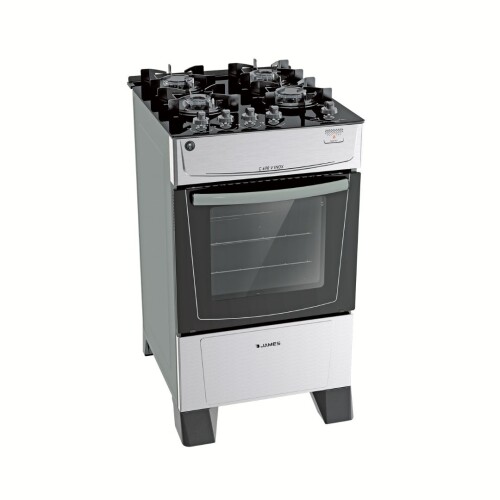 Cocina A Gas - James Mesa Vidrio Frente Inox Inox