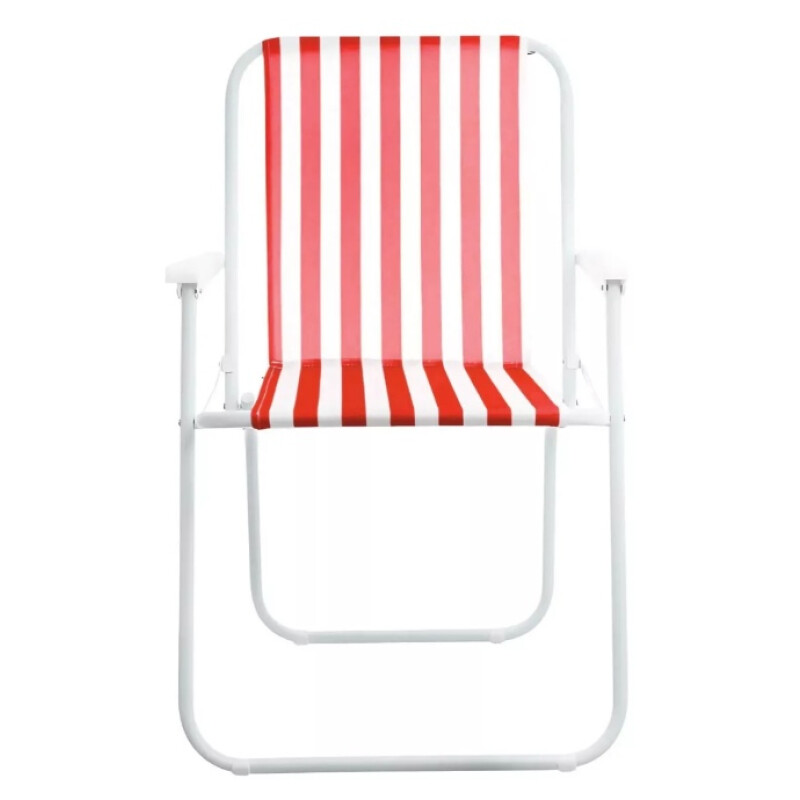 Silla De Playa Plegable Tubo De Hierro Rojo