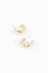 Aros acero irregular con perlas dorado