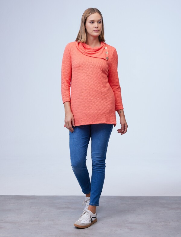 Blusa Cuello Volcado CORAL