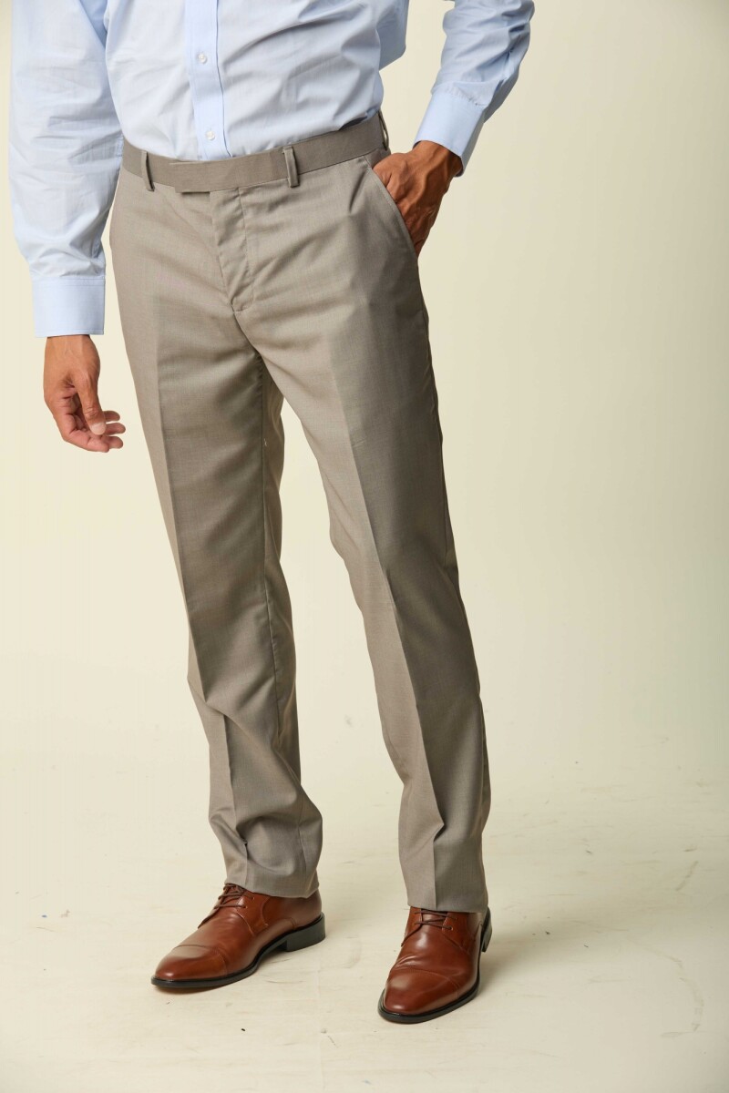 Pantalón Vestir Corte Clásico - Beige 