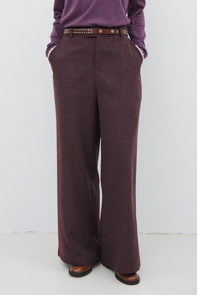 PANTALON MELANGE - BURDEOS 