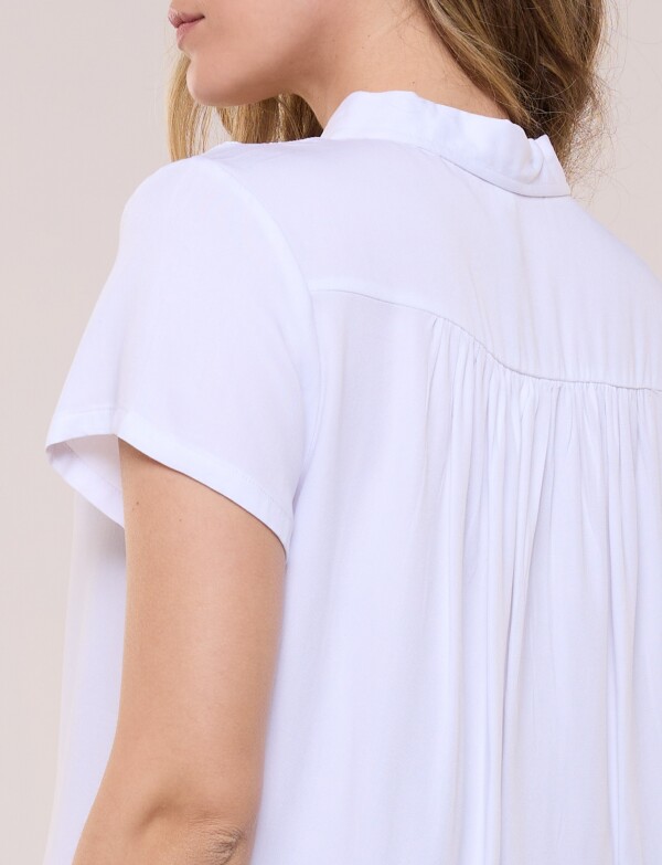 Camisa Alforzas En Ruedo BLANCO