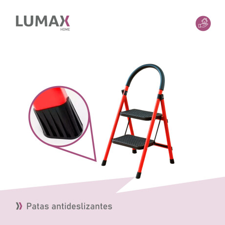 Escalera Tijera 2 Escalones De plastico Rojo/Negro