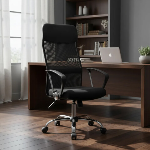 Silla Sillon Oficina Respaldo Alto Mesh Cromada SILLA RESPALDO OFICINA MESH NEMO