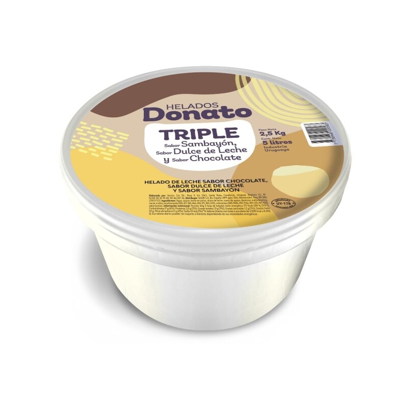 DONATO 5 LT SAMBAYON / CHOCOLATE / DULCE DE LECHE Donato 5 Lt Sambayon / Chocolate / Dulce De Leche
