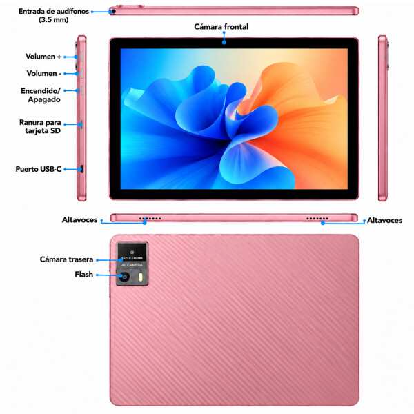 Tablet Cp31w 10.1" Android 20ram 128gb ROSA