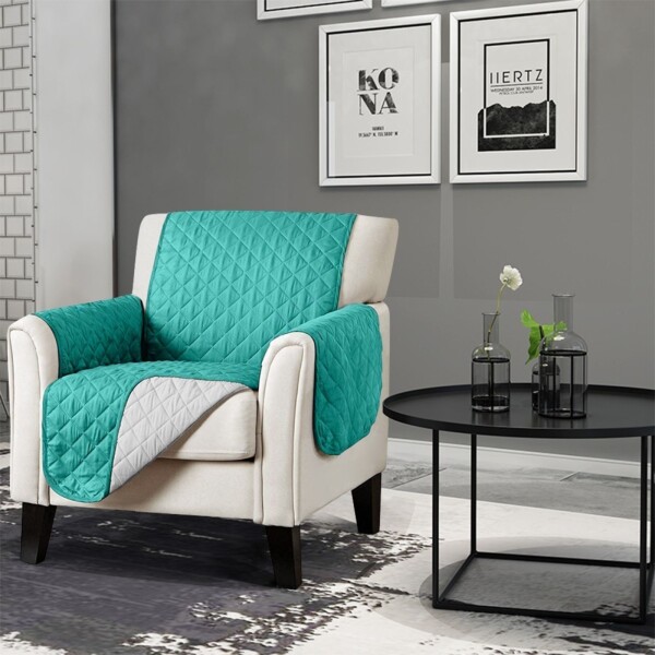 Cubre Sofa Sillon Protector Reversible 1 Cuerpo Cobertor Color Variante TURQUESA