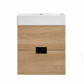 MUEBLE DE BAÑO 2 CAJONES VANITY MARRÓN CON BACHA BLANCA Mueble De Baño 2 Cajones Vanity Marrón Con Bacha Blanca