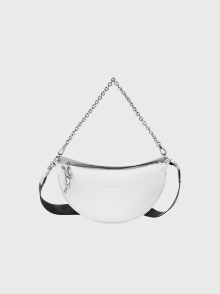 Longchamp -Cartera pequeña de cuero, Smile Negro con Logo