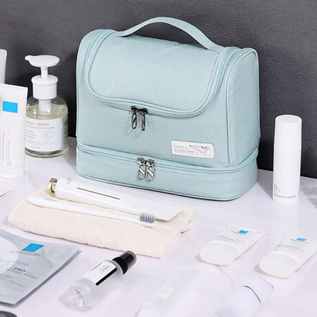 Neceser Organizador Portable de Viaje p/Maquillaje Cosmética Verde