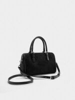 Bolso Bowling Efecto Piel L negro