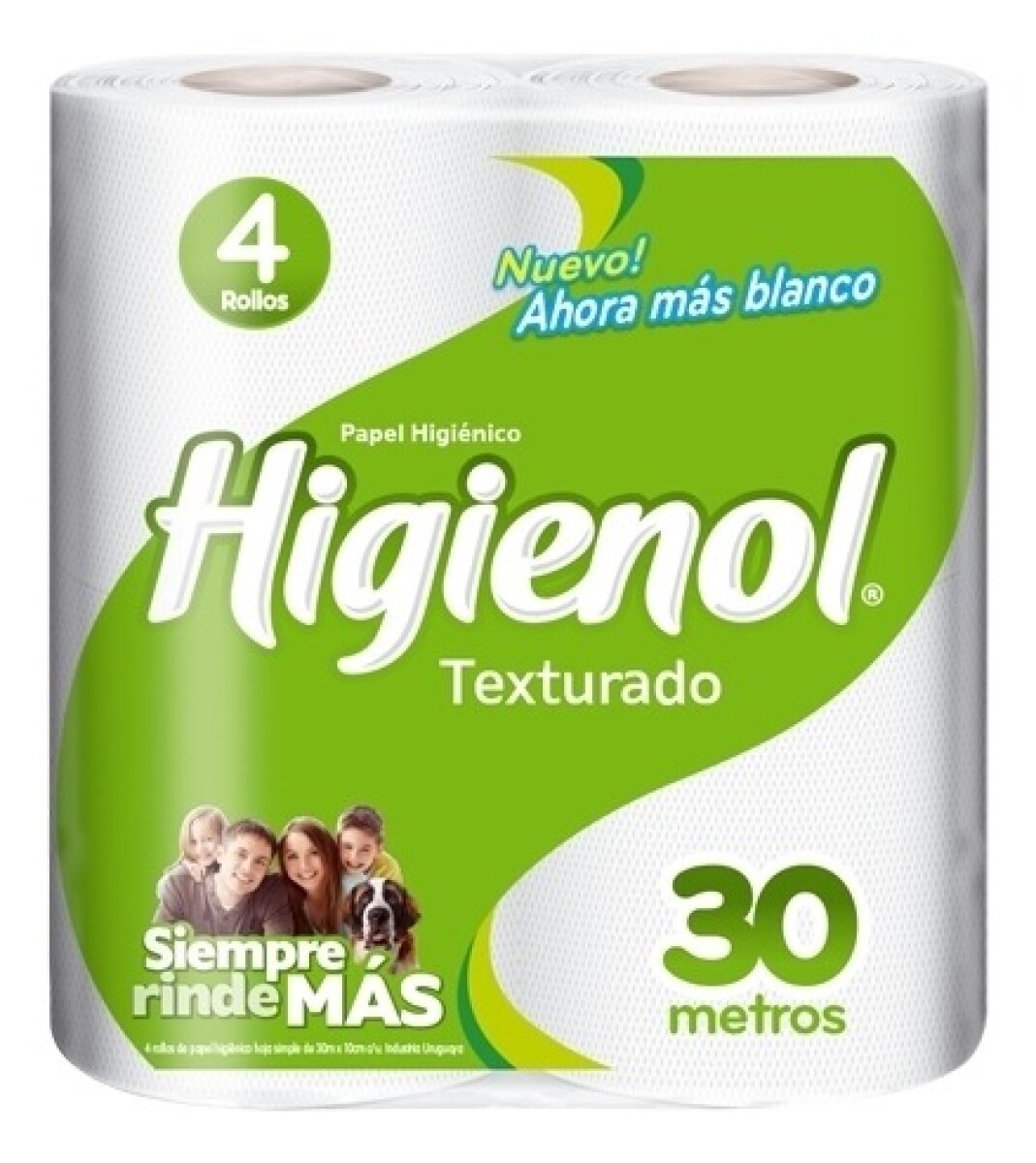 PAPEL HIGIENICO TEXTURADO HIGIENOL X4 
