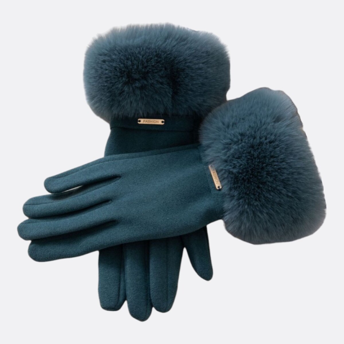 Guantes Boreal Con Detalle De Piel Y Pulsera - Verde Oscuro 