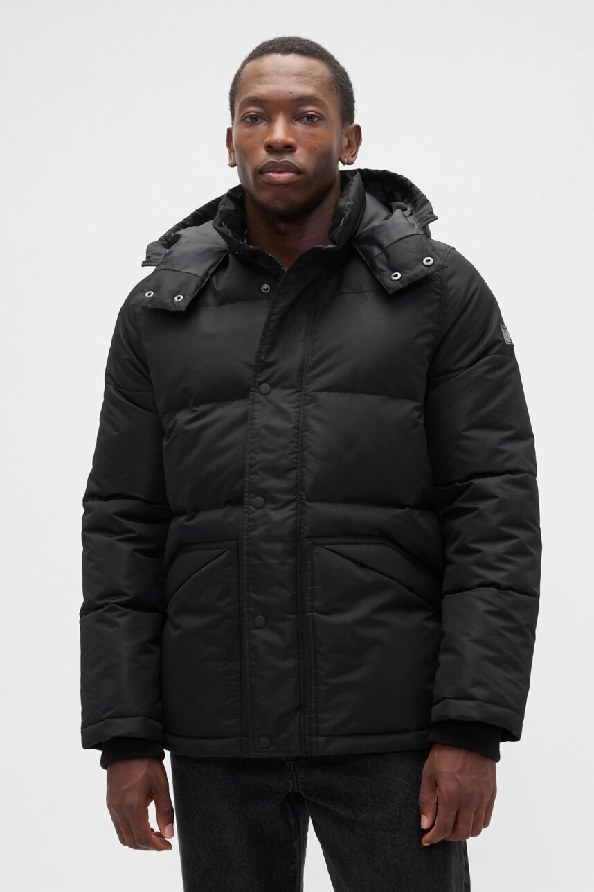 Campera Logo Gap Puffer Hombre Black 1