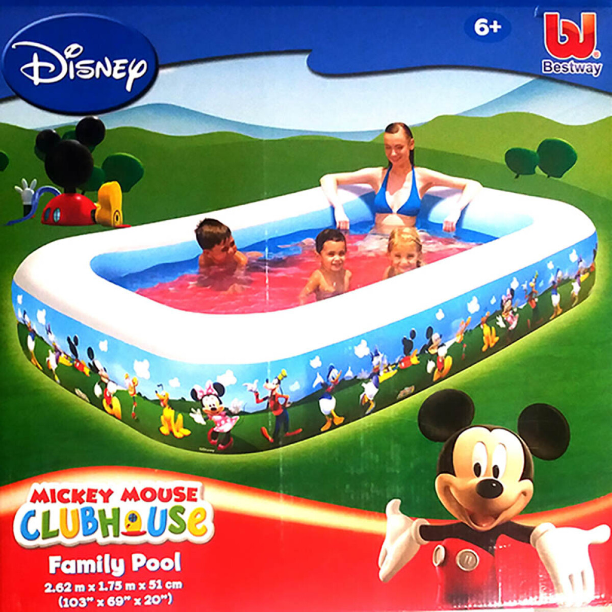 Piscina Inflable Mickey 778 Lts 262 Cm X 175 Cm X 51 Cm 