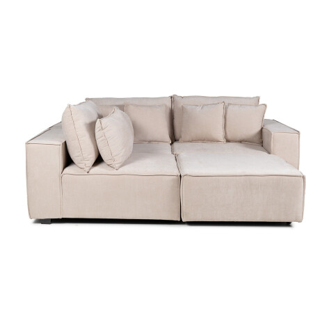 Sofá Modular Maia (4 módulos) - Tela Microfibra 12072 (Beige)