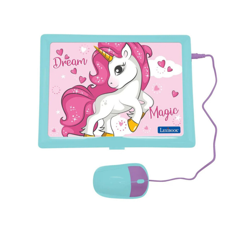 Laptop Disney Lexibook educativa bilingüe diseño Unicornio