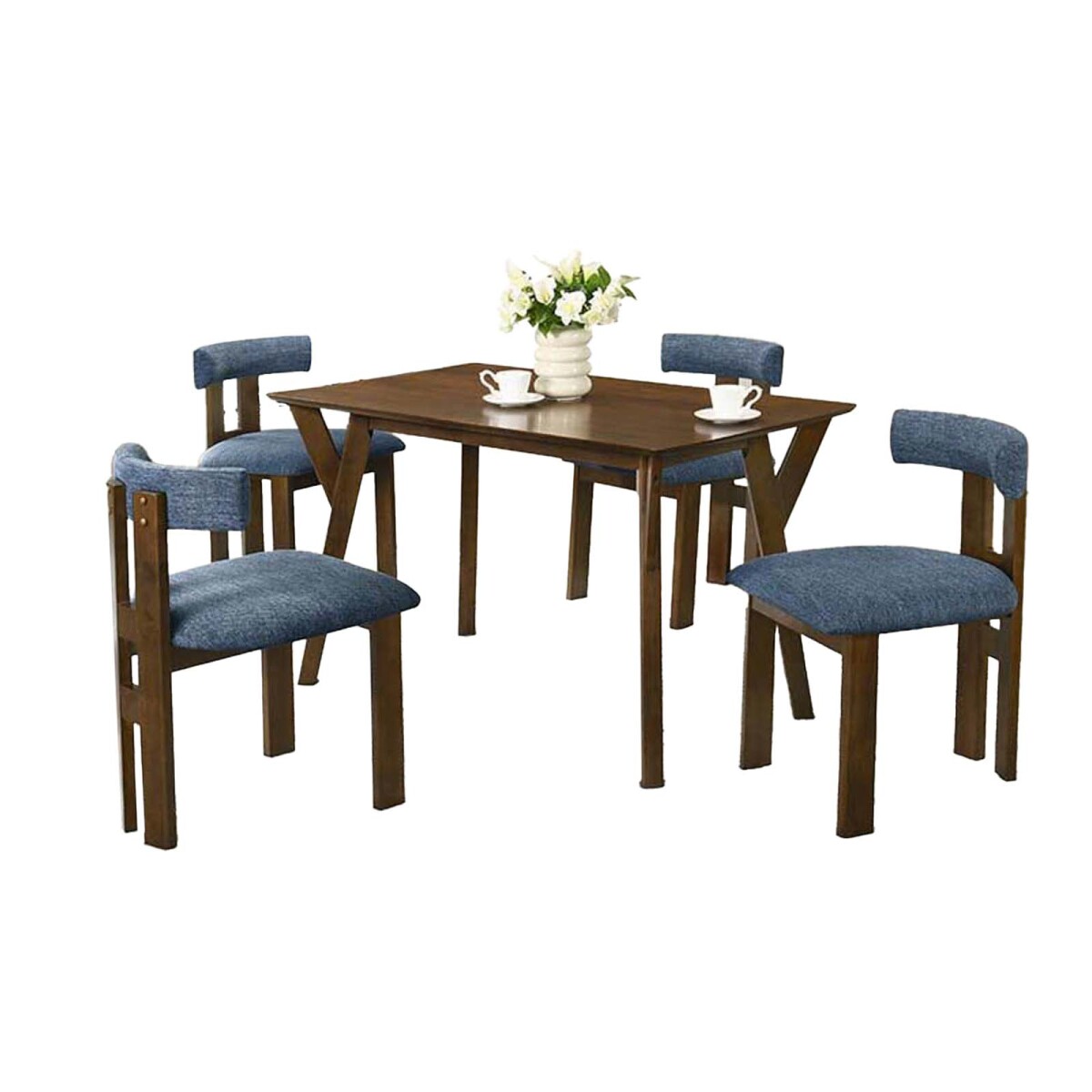 JUEGO DE COMEDOR 1+4 - MADERA MARRON IRINA 