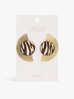 Pendientes Maxi Semicírculo Con Resina dorado