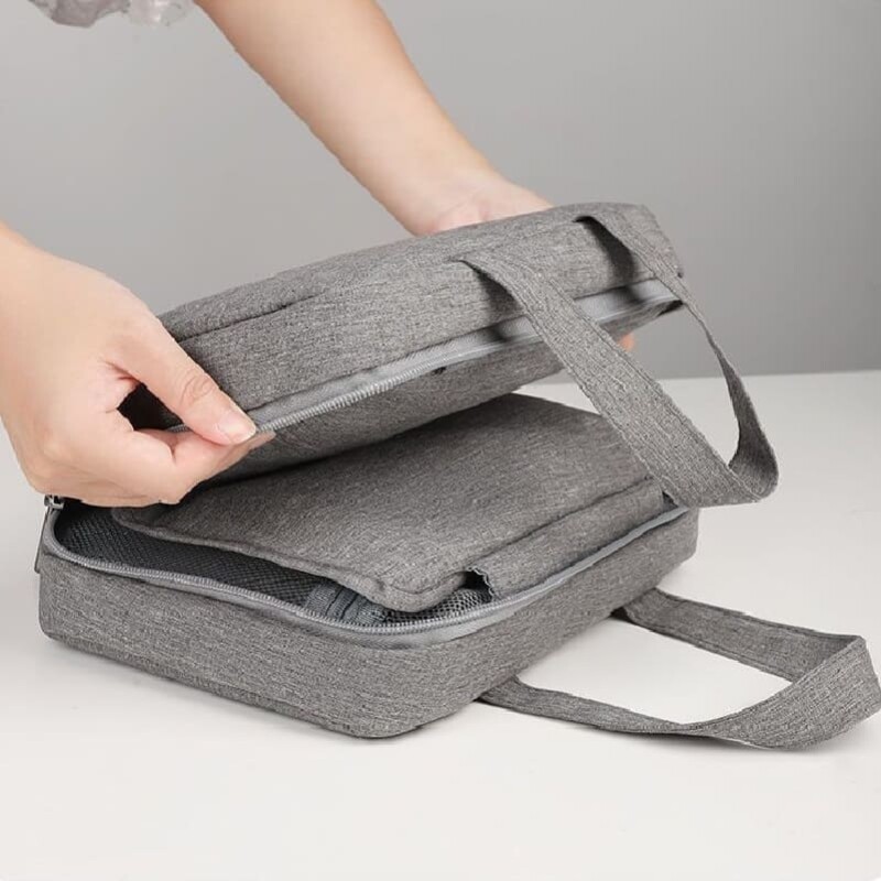 Neceser de viaje organizador con divisiones gris