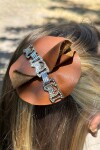 Round Leather Headpiece Camel