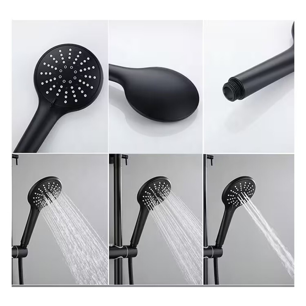 Barral de ducha Monocomando Exterior con transferencia Milano negro mate Barral De Ducha Monocomando Exterior Con Transferencia Milano Negro Mate