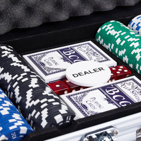 Maletín De Poker C/ Llave 300 Fichas Cartas Y Dados Jug013119