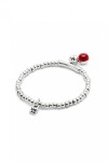 PULSERA EN ALEACIÓN DE METALES BAÑADAS EN PLATA DE LEY Y CRISTAL DE MURANO ROJO Pulsera