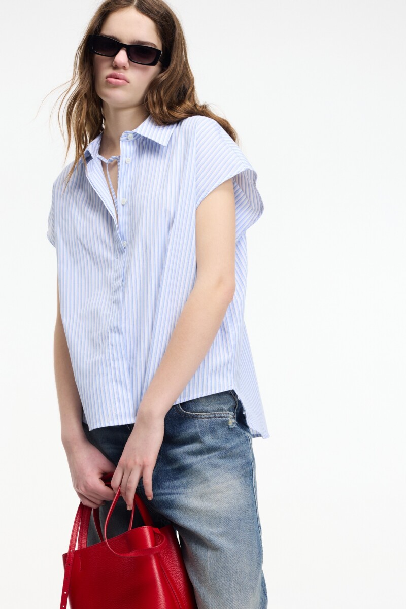 Camisa sin mangas Celeste