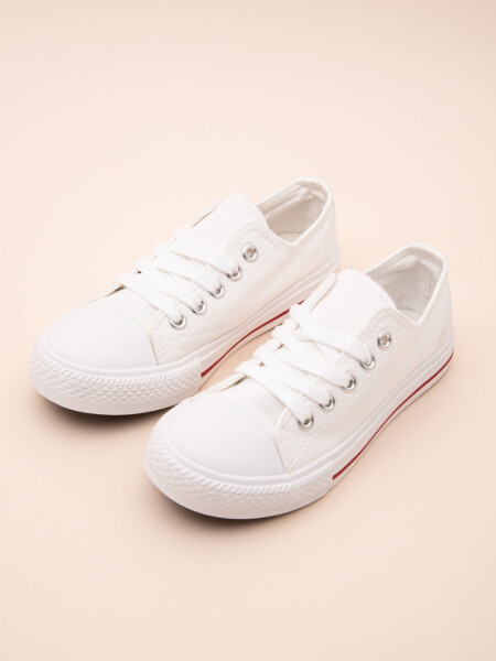 Calzado canva con cordones Blanco