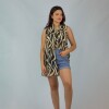 Camisa Sin Manga Animal Print -Flower Black