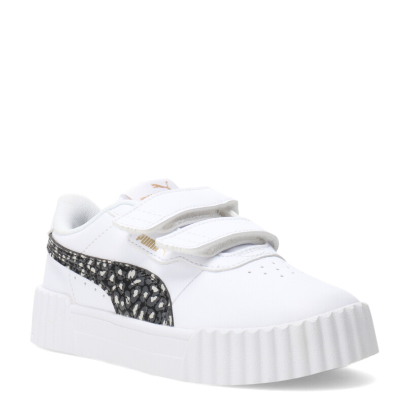 Championes de Niños Puma Carina 3.0 Animal Blanco - Negro