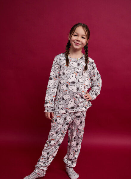 Pijama snoopy social club teen Gris melange
