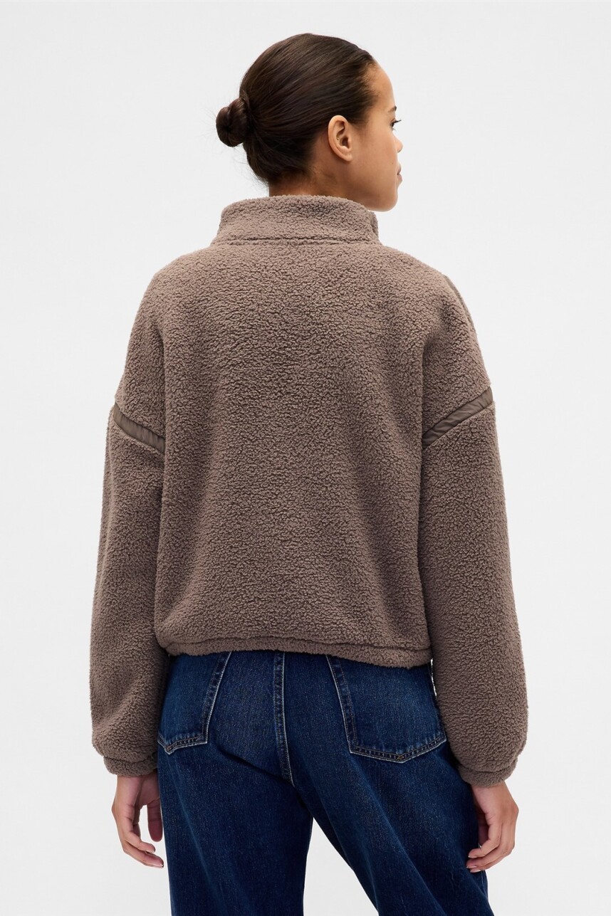 Buzo Polar Medio Cierre Logo Gap Mujer Plymouth Rock