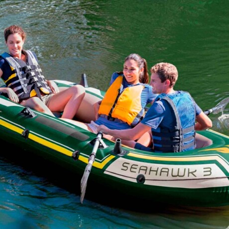 Bote Intex Gomón Inflable 3 Personas + Remo +inflador Bote Intex Gomón Inflable 3 Personas + Remo +inflador