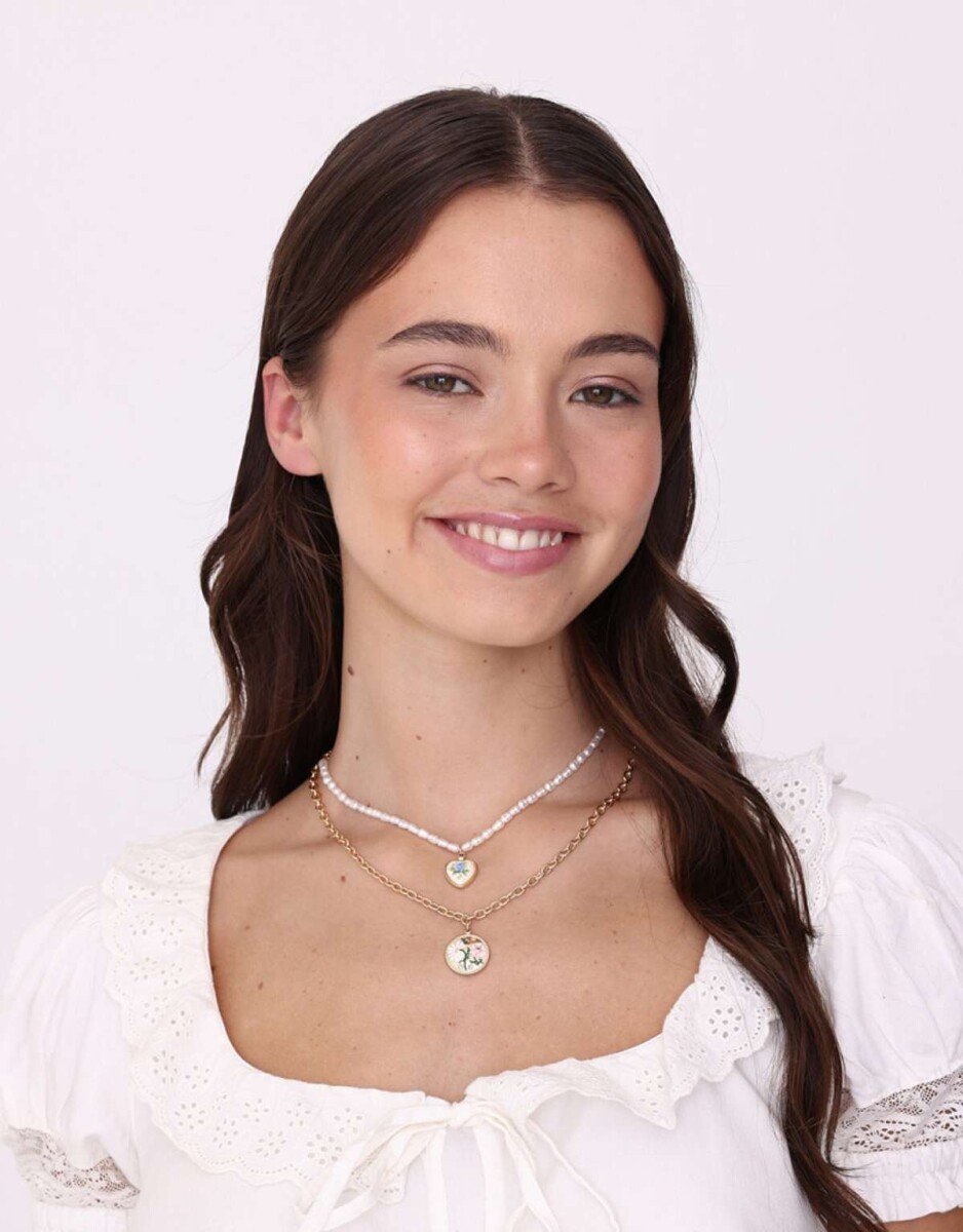 Collares Cortos Con perlas - Dorado 