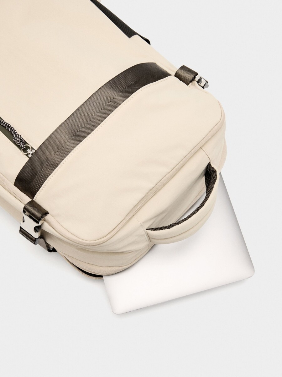 Mochila De Cabina Nylon Extensible Repelente Al Agua blanco