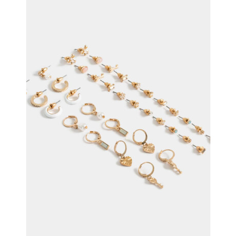Sets De Aros Con Strass Dorado