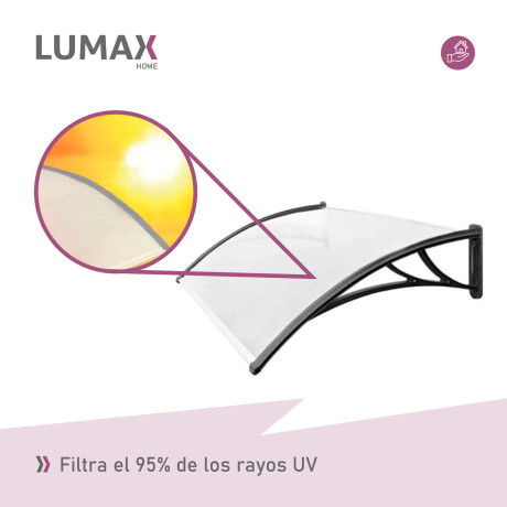 Alero Policarbonato Transparente Y Soporte Negro 1.0 X 0.8 M Blanco