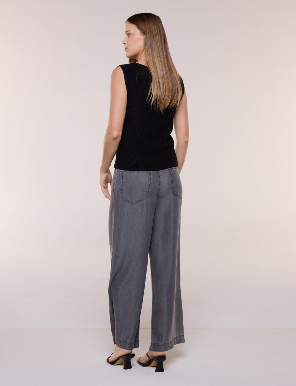 Musculosa Tejida Ribs NEGRO