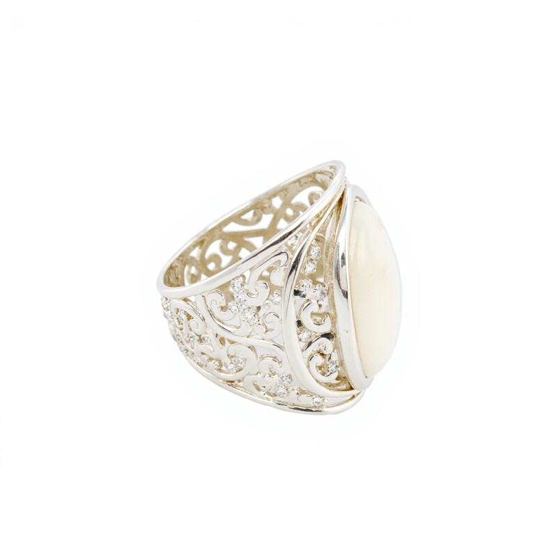 Anillo Oval-Plata 925-Piedra Nacar-AN3380 conpiedra