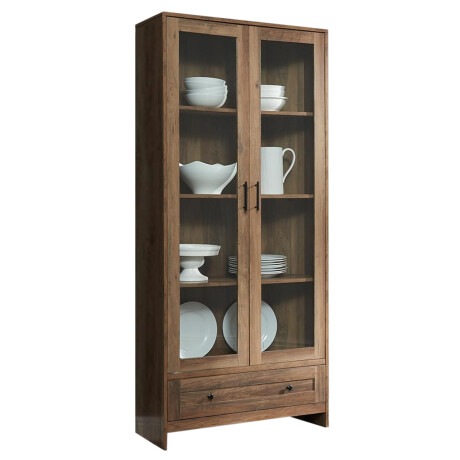 CRISTALERO 2 PUERTAS COPERO BOTELLERO ARMARIO ESTANTERÍA ESQUINERO COLOR MADERA