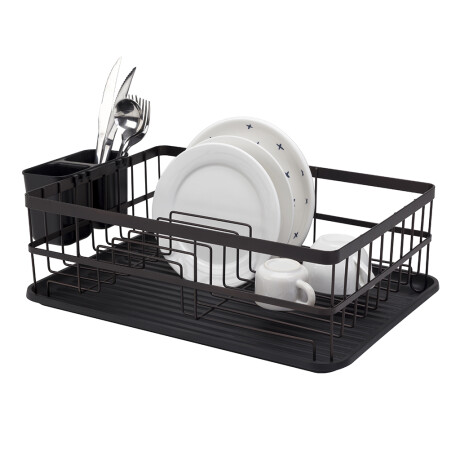 ESCURRIDOR AC. BANDEJA/CUBIERTERA NEGRO. 40X30X14CM NEGRO