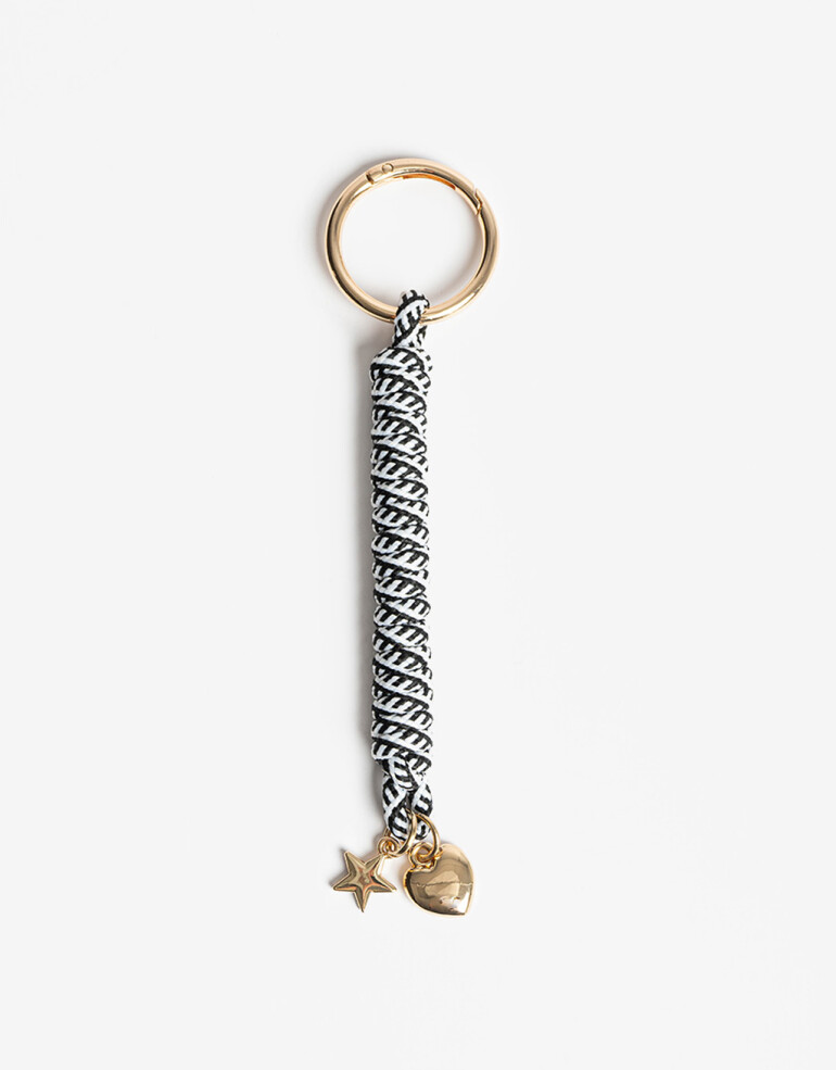 Llavero Cordón Llavero Y Bag Charm De Cordón - Combinacion Bicolor