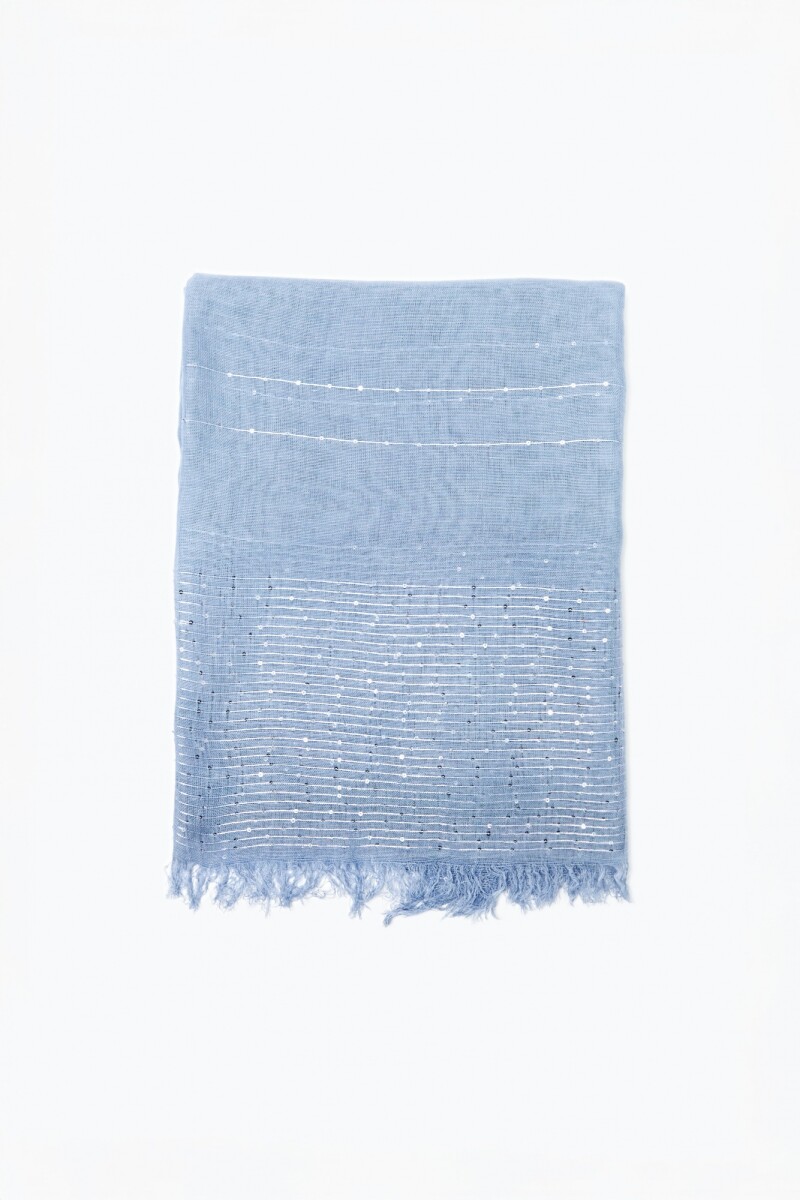 Pashmina con textura - celeste 