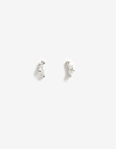 Aros Pasantes Strass Aros Pasantes Plata 925 Y Cubic - Plateado