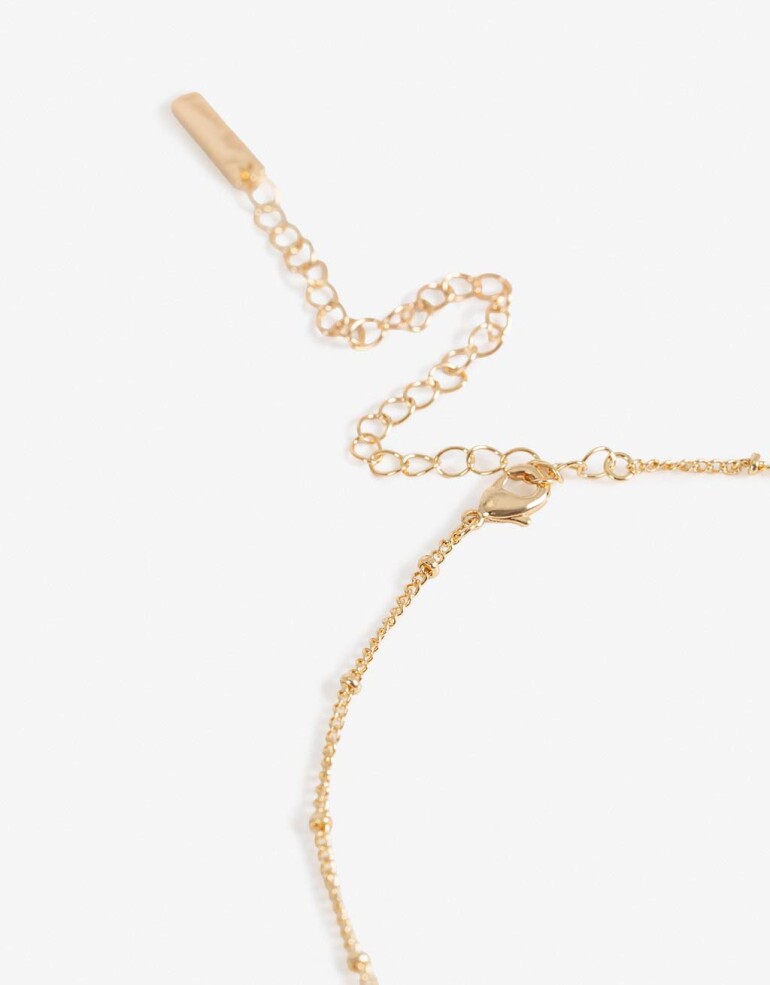 Collares Cortos Metal Collar Multicharm Bañado En Oro - Dorado